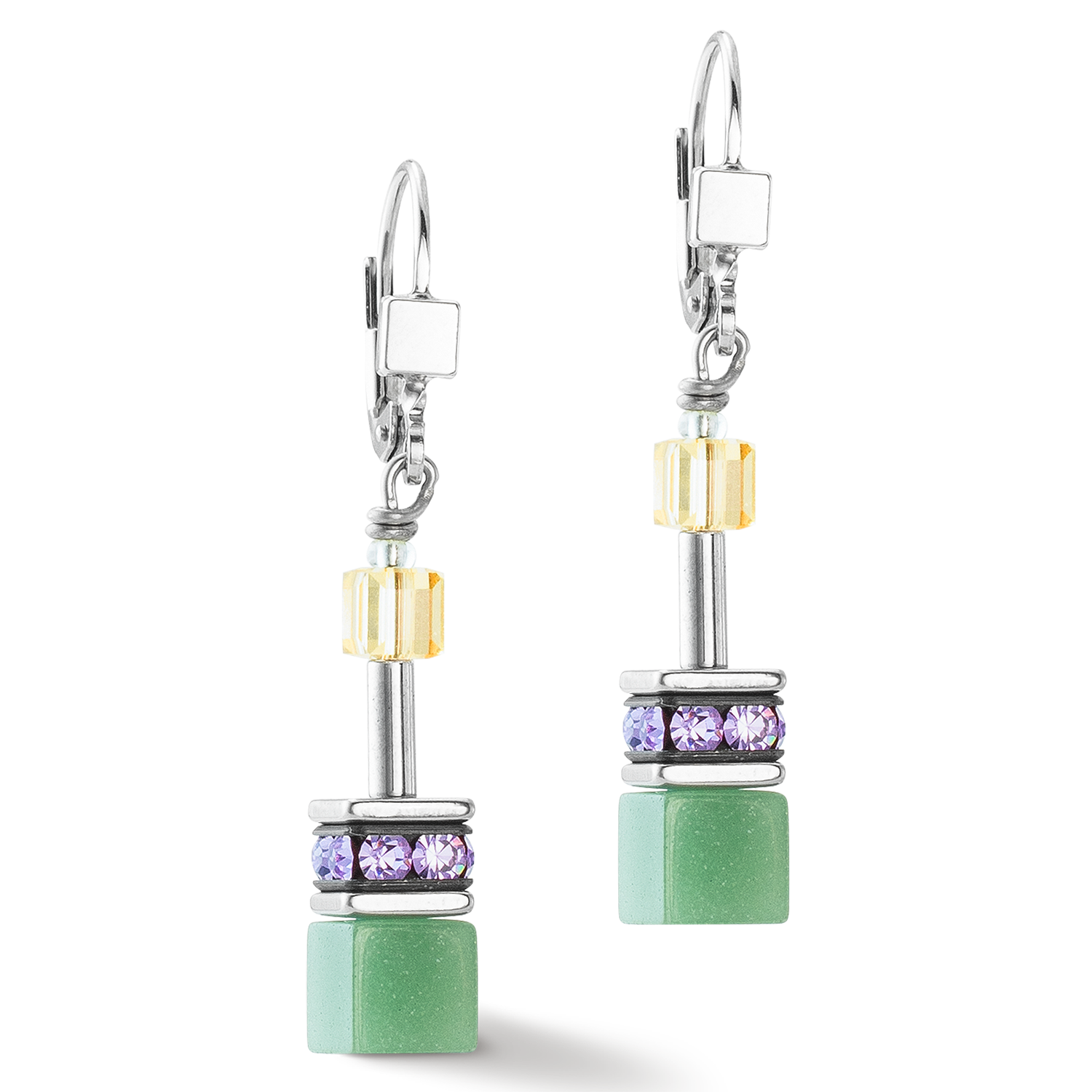 GeoCUBE® Iconic earrings silver-ice pastels