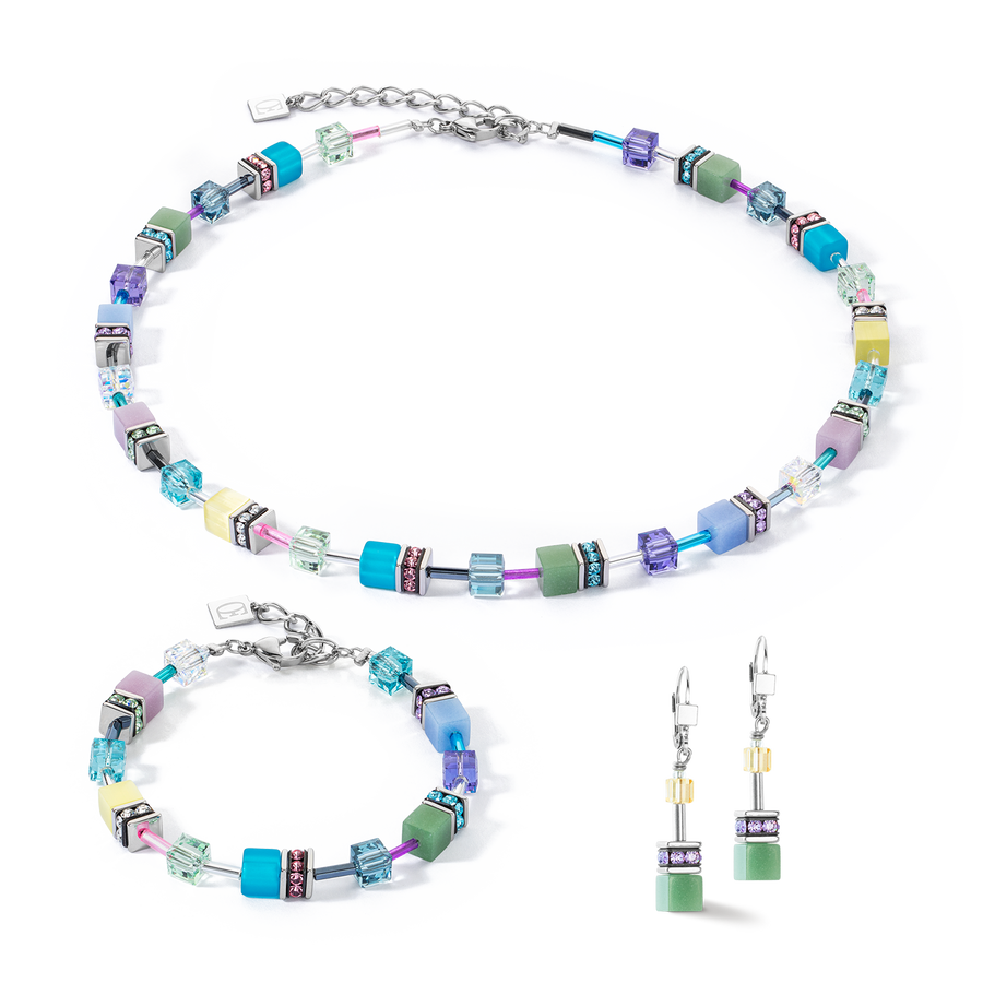 GeoCUBE® Iconic earrings silver-ice pastels