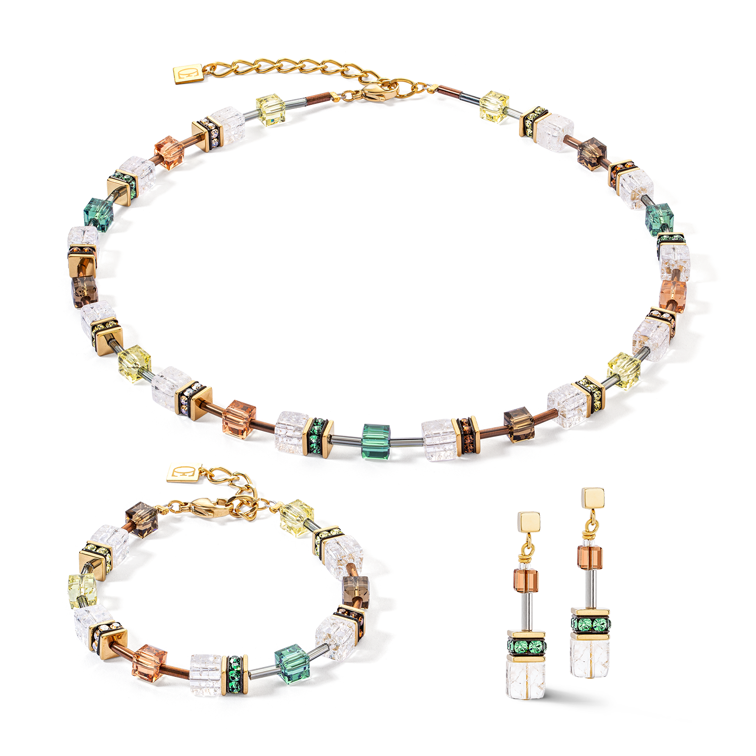 GeoCUBE® Iconic Nature necklace brown-white