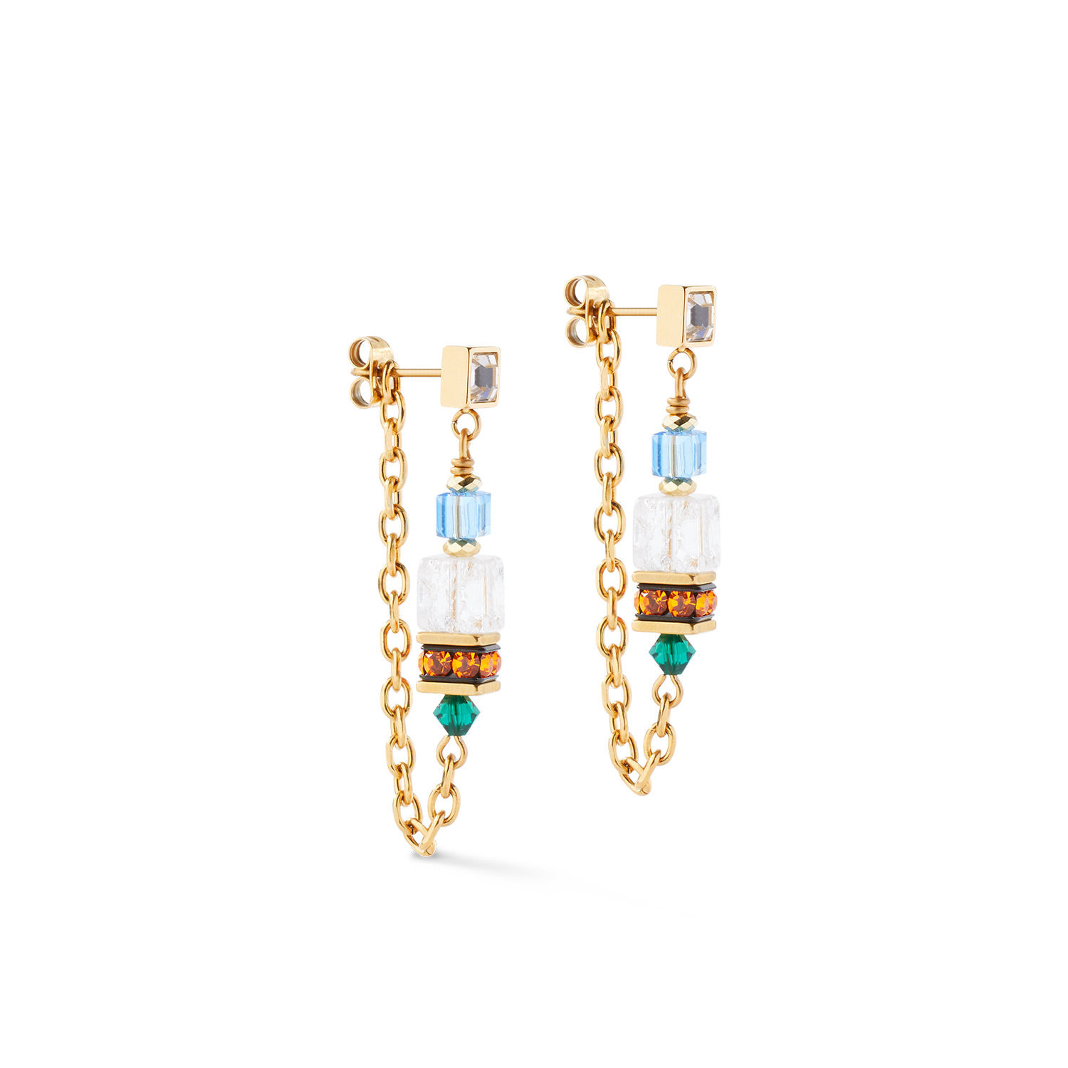 Earrings Sunray Cube Couture gold-multicolour