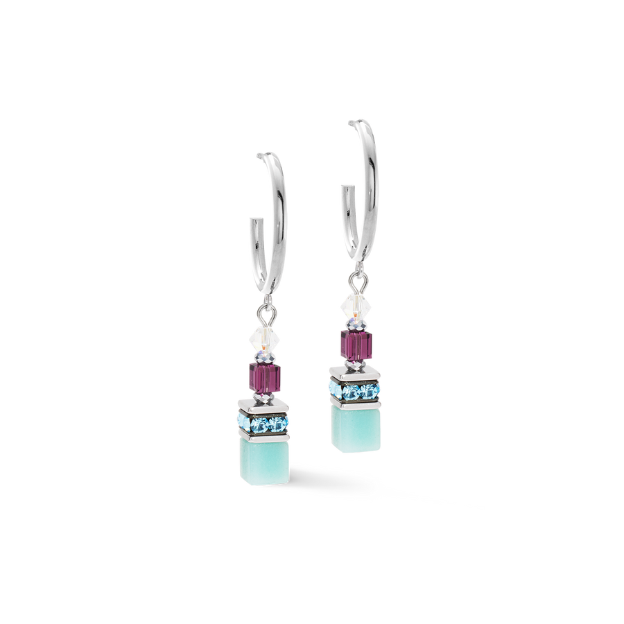 GeoCUBE® Fusion Summer hoop earrings silver-couture