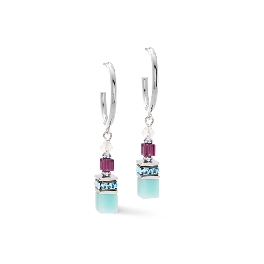 GeoCUBE® Fusion Summer hoop earrings silver-couture