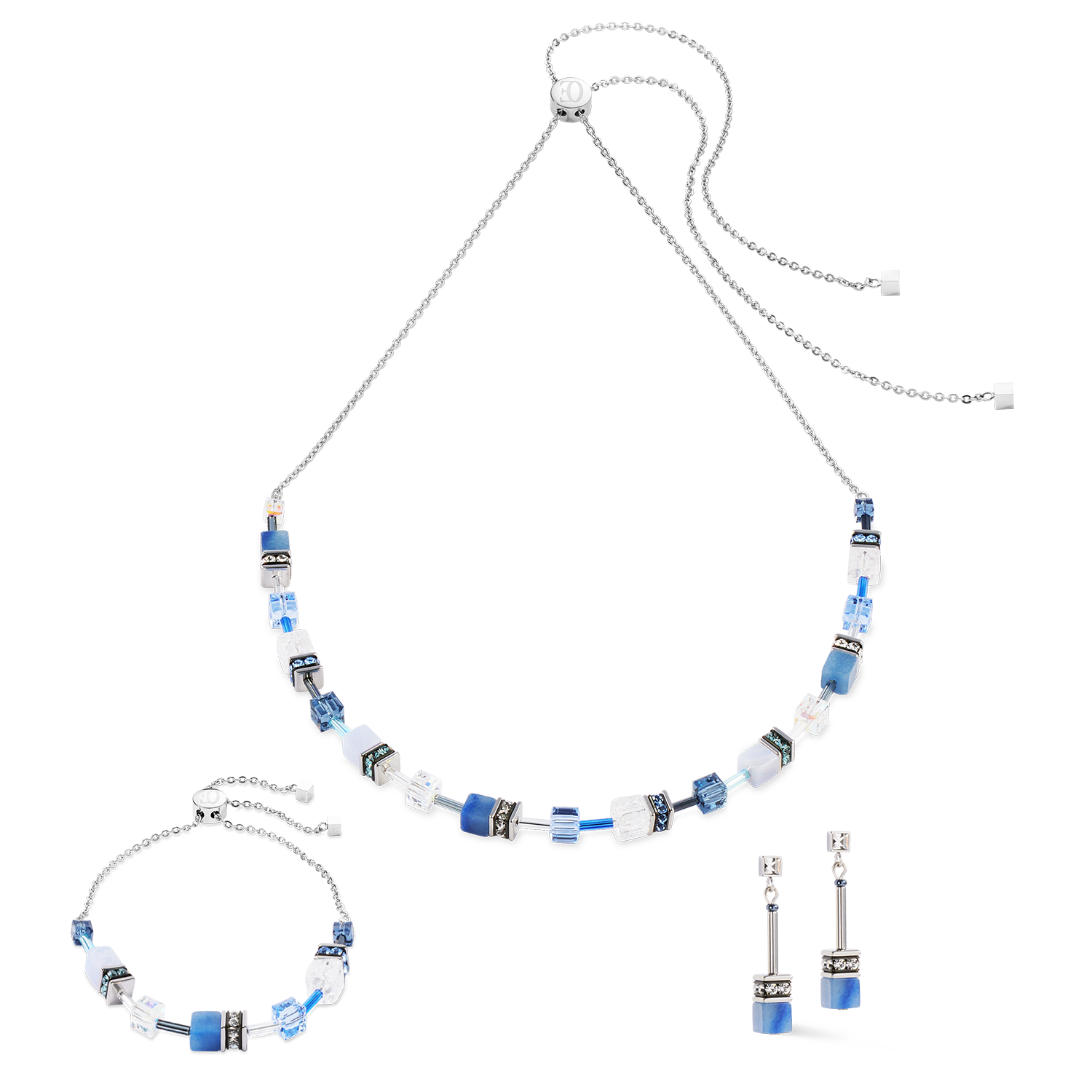 GeoCUBE® Iconic Nature Chain necklace blue