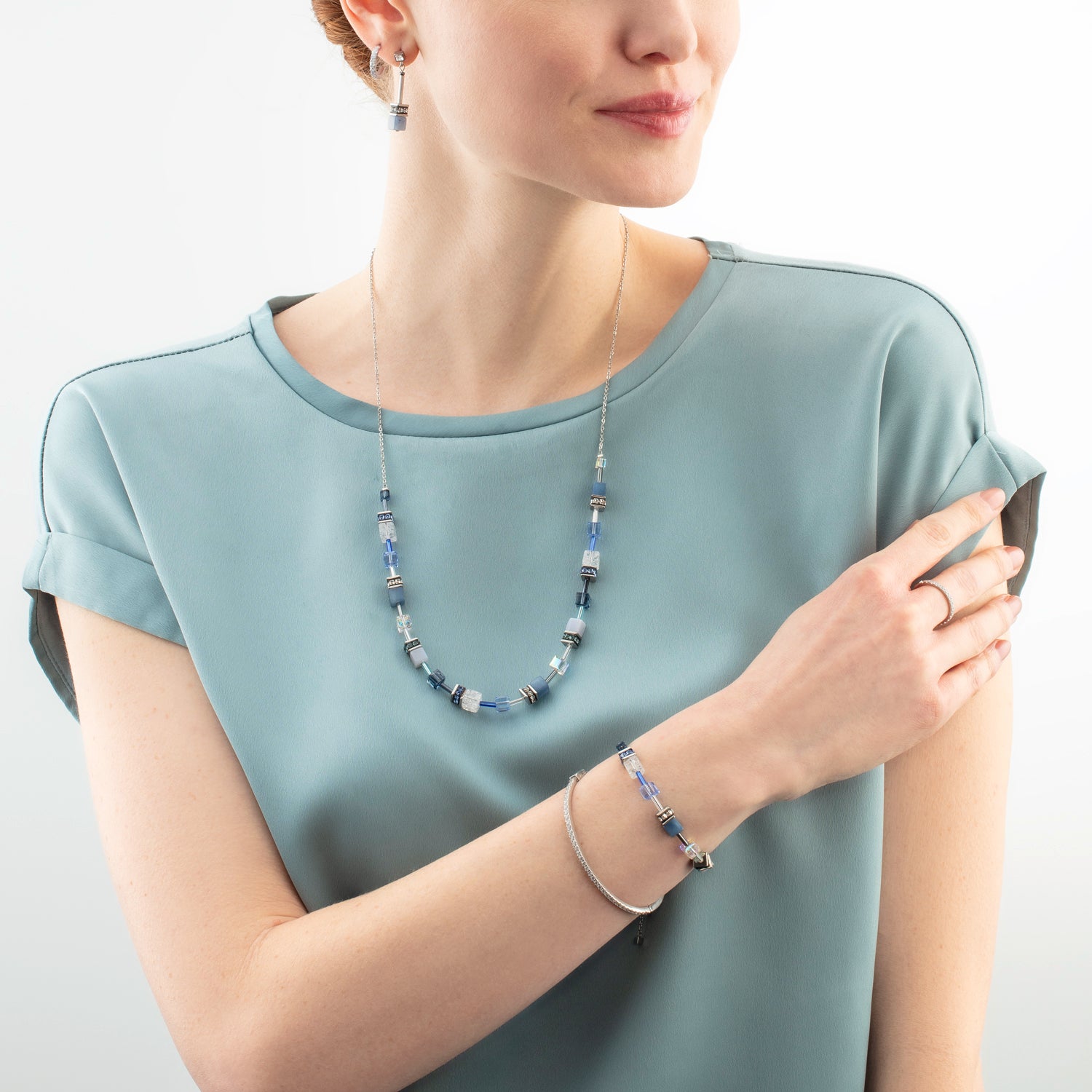 GeoCUBE® Iconic Nature Chain necklace blue