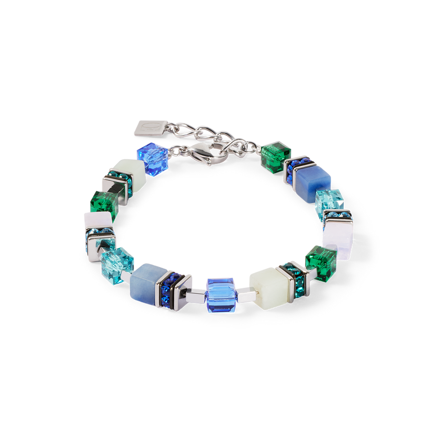 GeoCUBE® Precious Statement bracelet silver-ocean