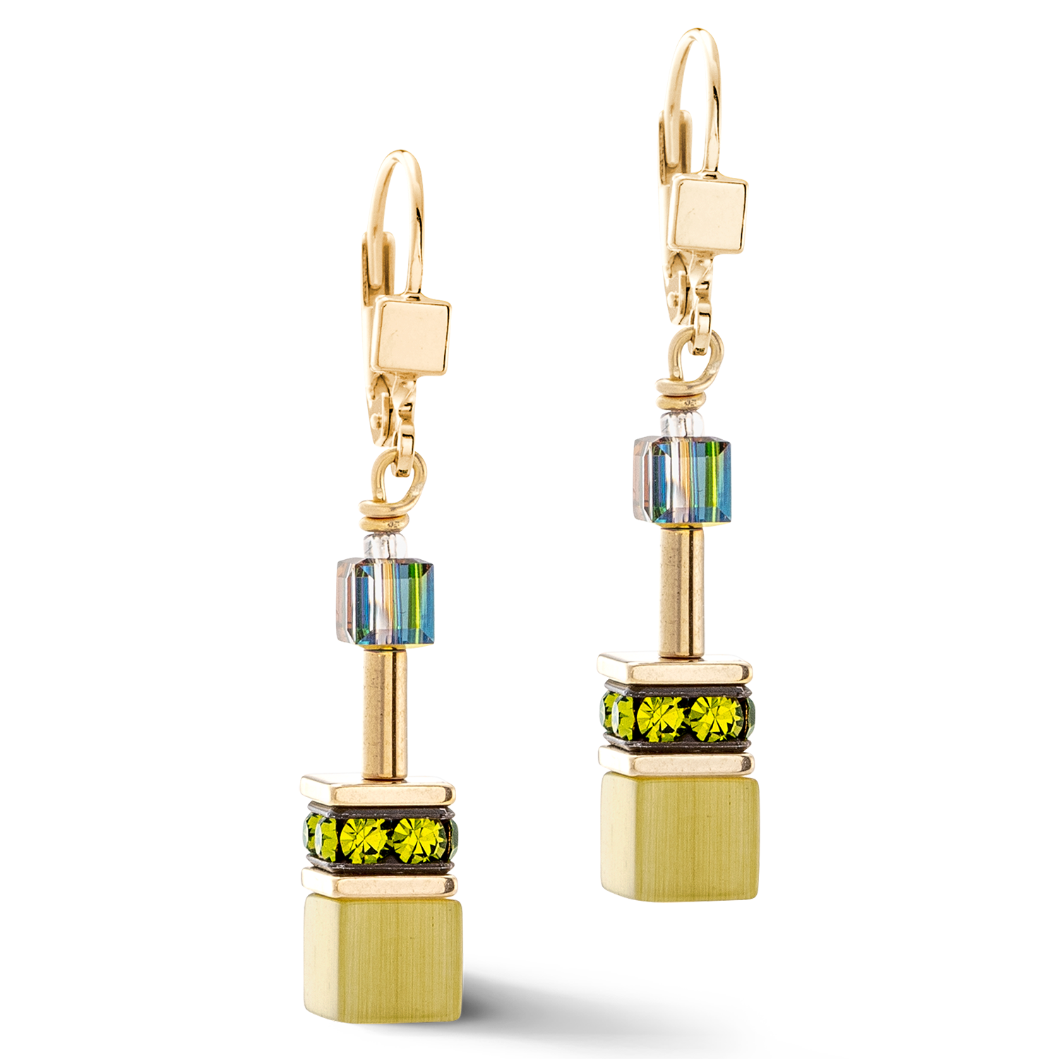 GeoCUBE® Iconic Mono Gold earrings olive