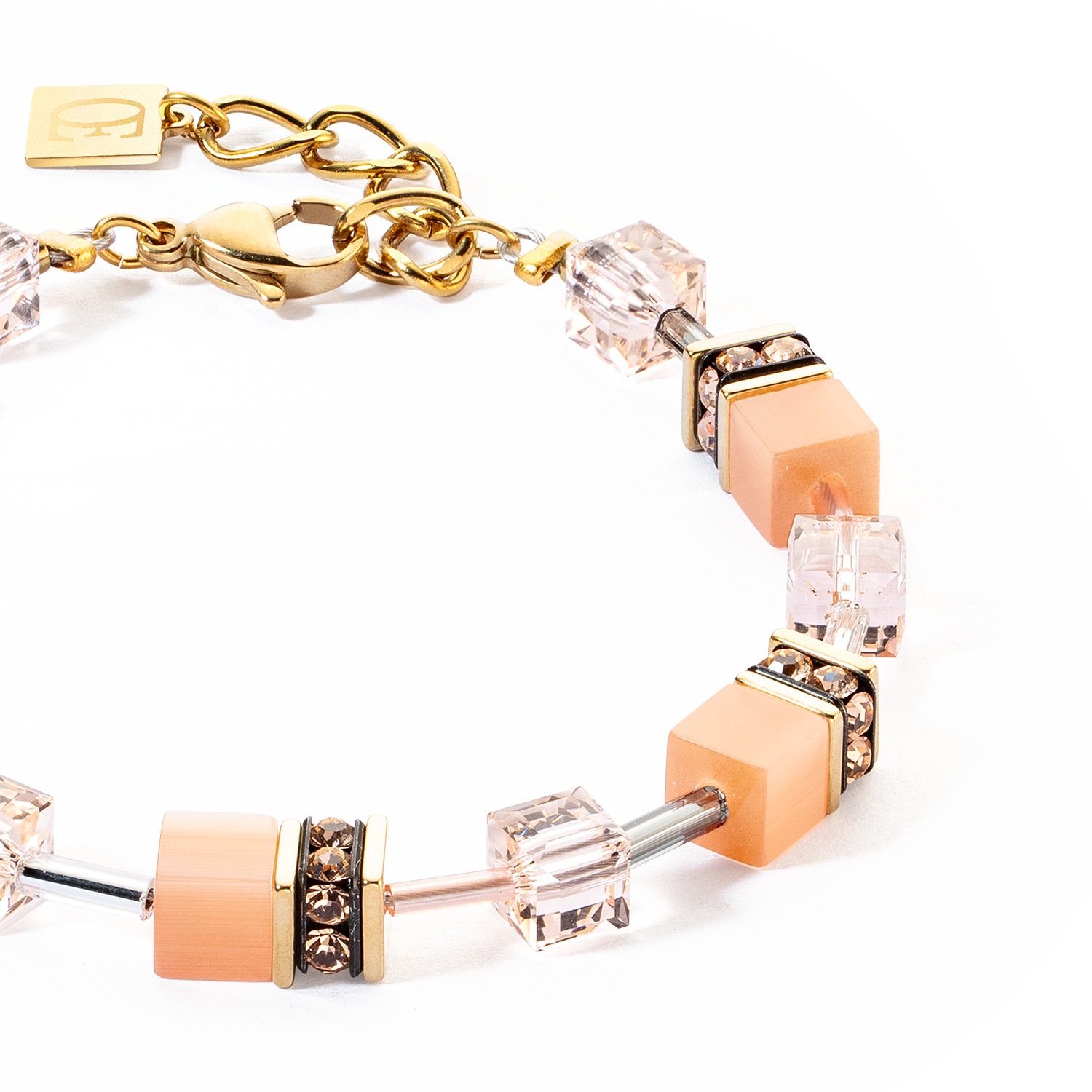 GeoCUBE® Iconic Mono Gold bracelet Apricot Crush