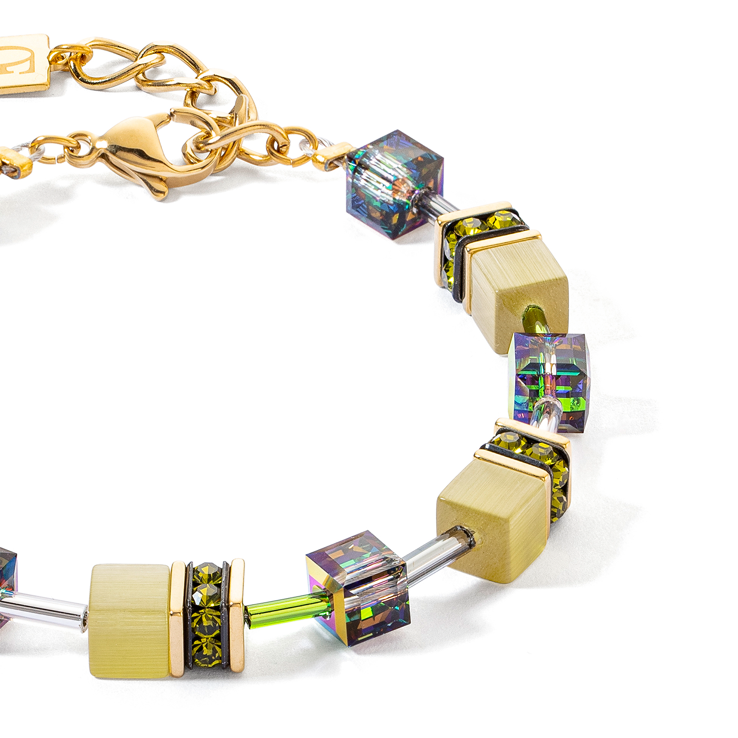 GeoCUBE® Iconic Mono Gold bracelet olive