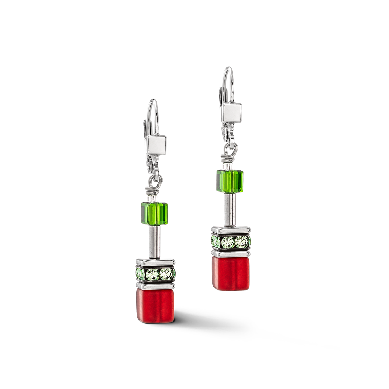 GeoCUBE® Iconic earrings red-green