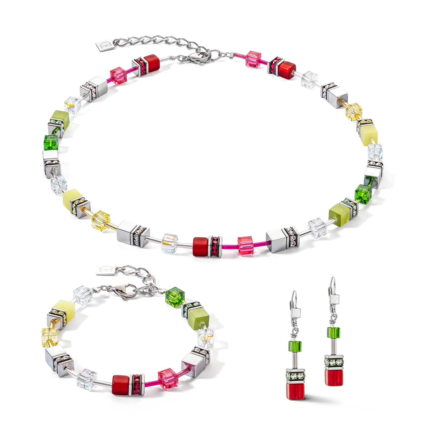 GeoCUBE® Iconic earrings red-green