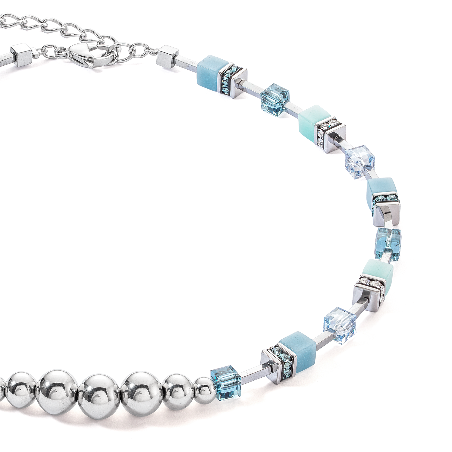 GeoCUBE® Fusion Spheres necklace ice blue