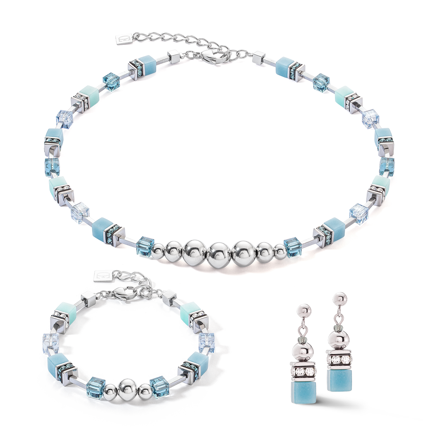 GeoCUBE® Fusion Spheres necklace ice blue