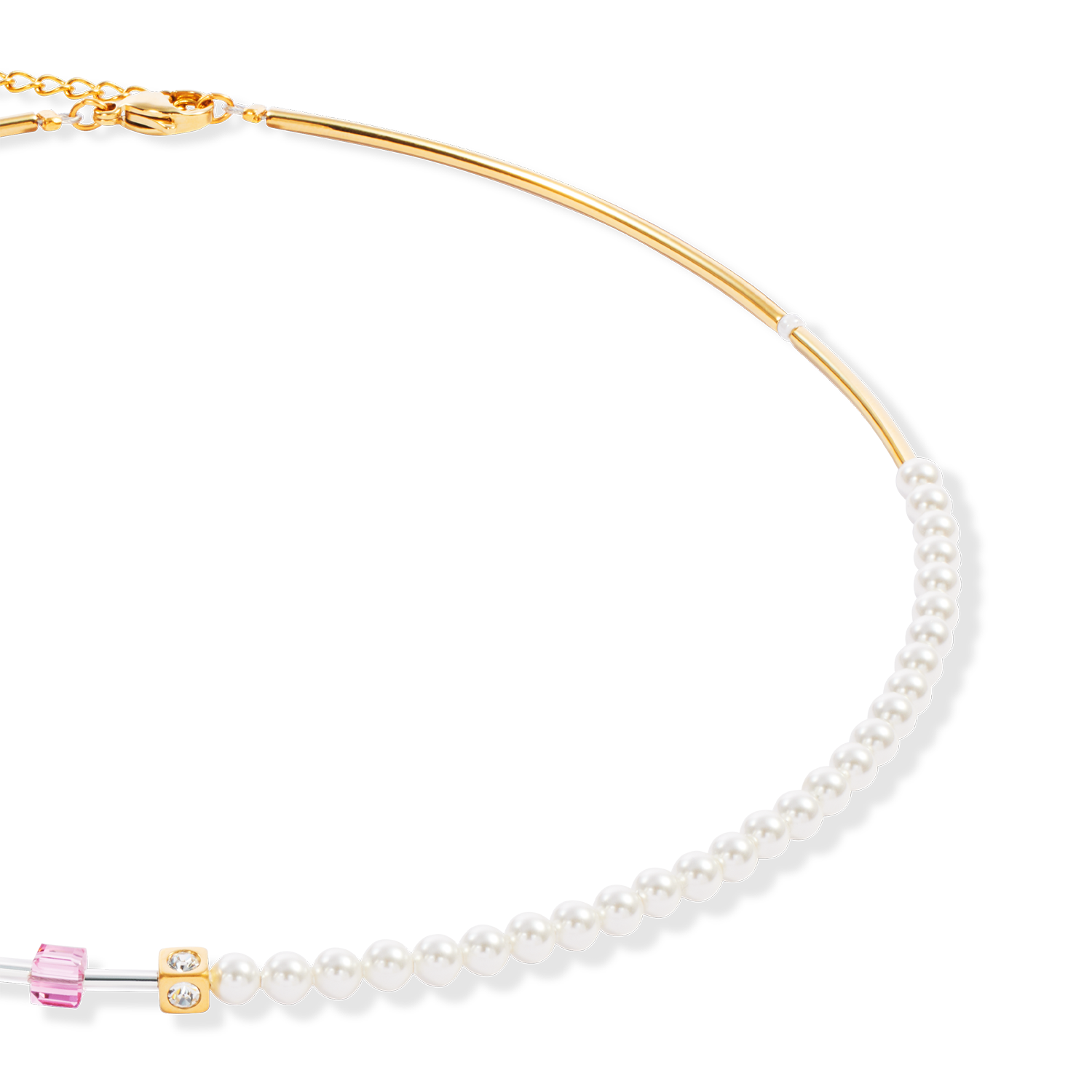 GeoCUBE® Mini Fusion Pearls Necklace gold-rose