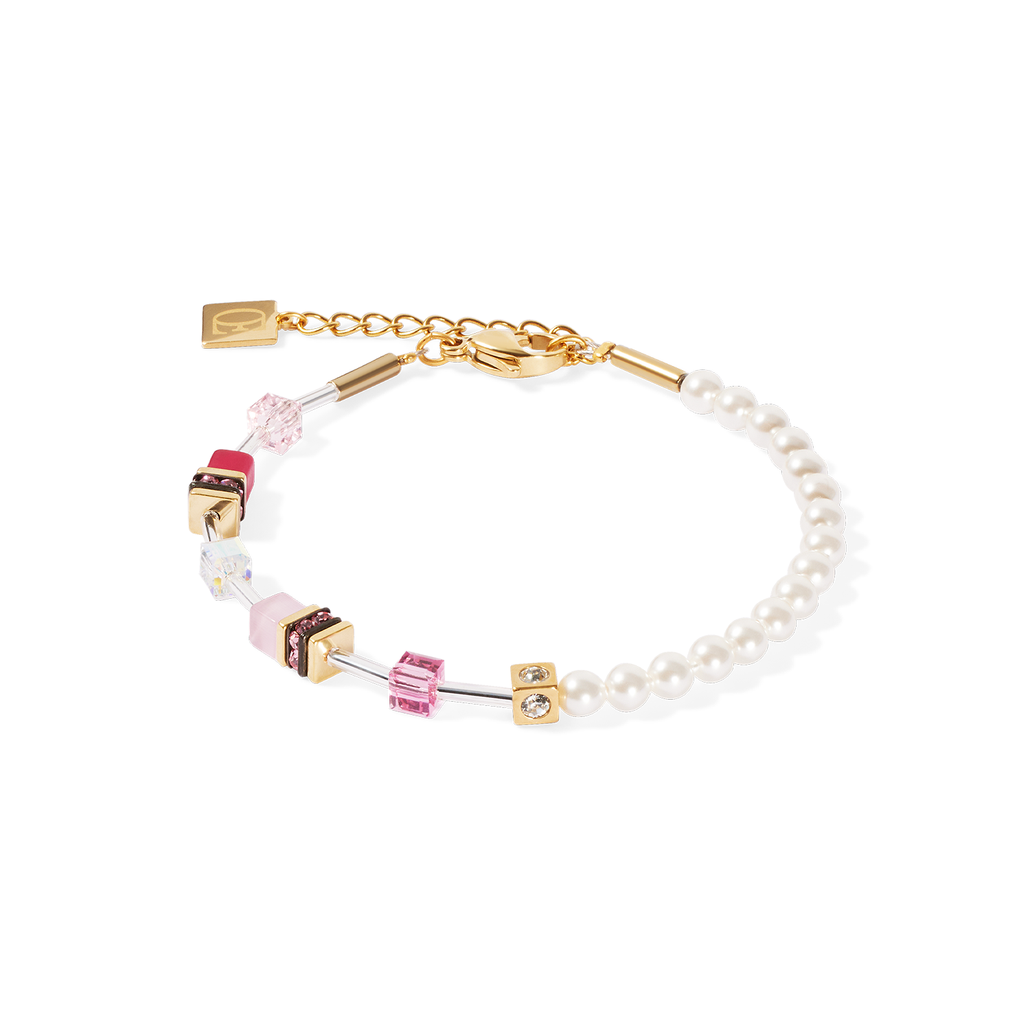 GeoCUBE® Mini Fusion Pearls Bracelet gold-rose