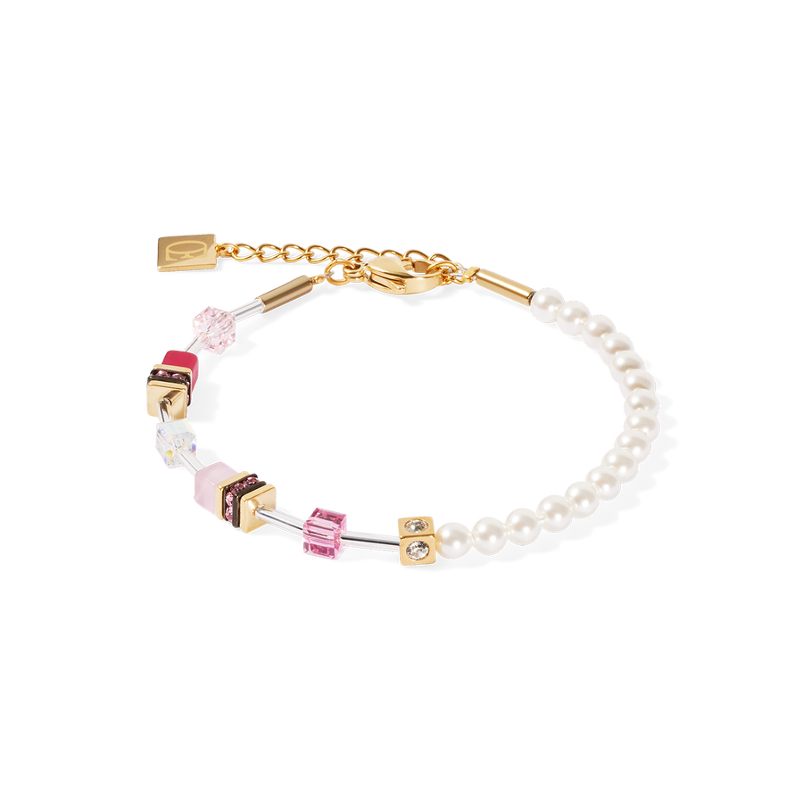 GeoCUBE® Mini Fusion Pearls Bracelet gold-rose