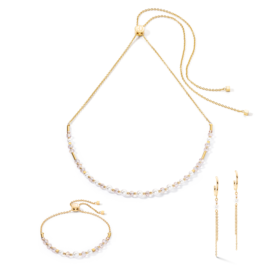 Princess Pearls Chain necklace gold-white