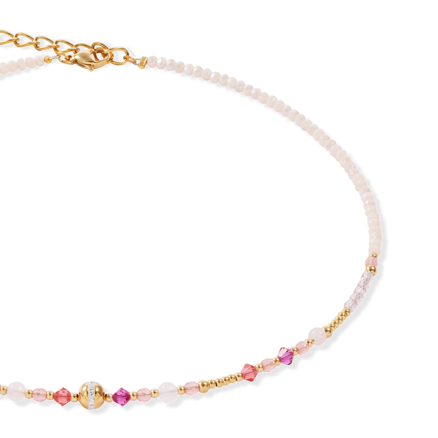 Necklace Golden Sphere Shape Mix rose