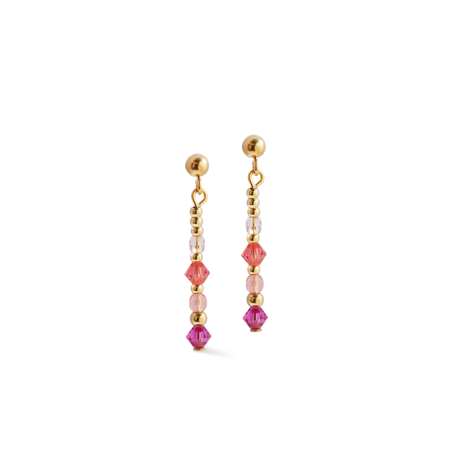 Earrings Golden Sphere Shape Mix rose