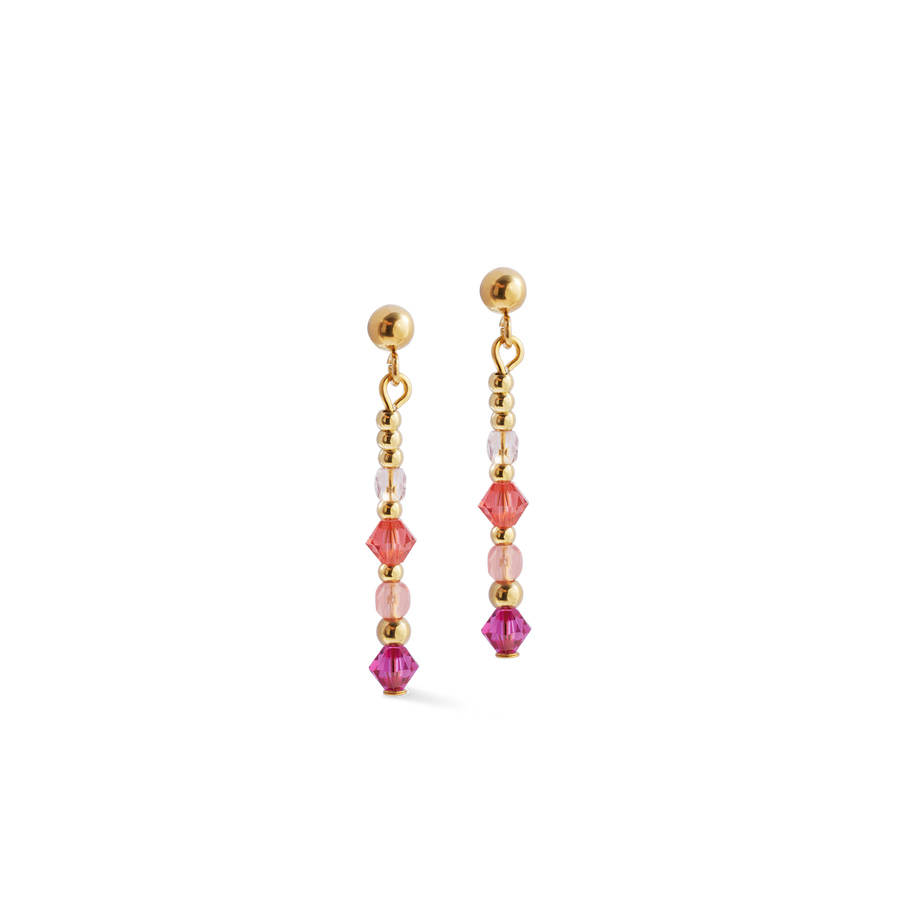 Earrings Golden Sphere Shape Mix rose