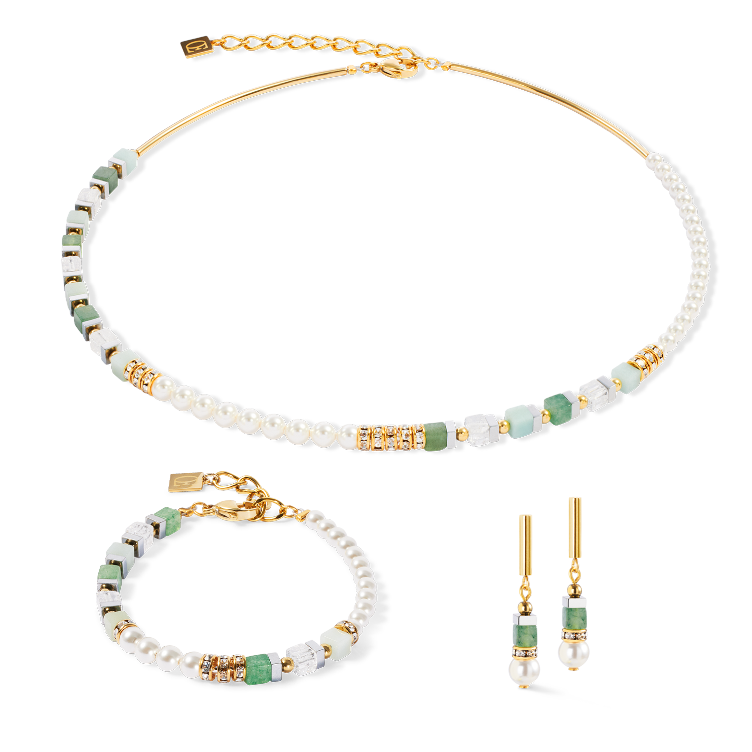 Precious Fusion Offset necklace gold-green