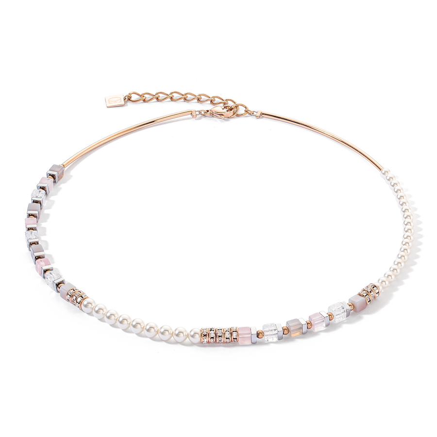 Precious Fusion Offset necklace rose gold-ice pink