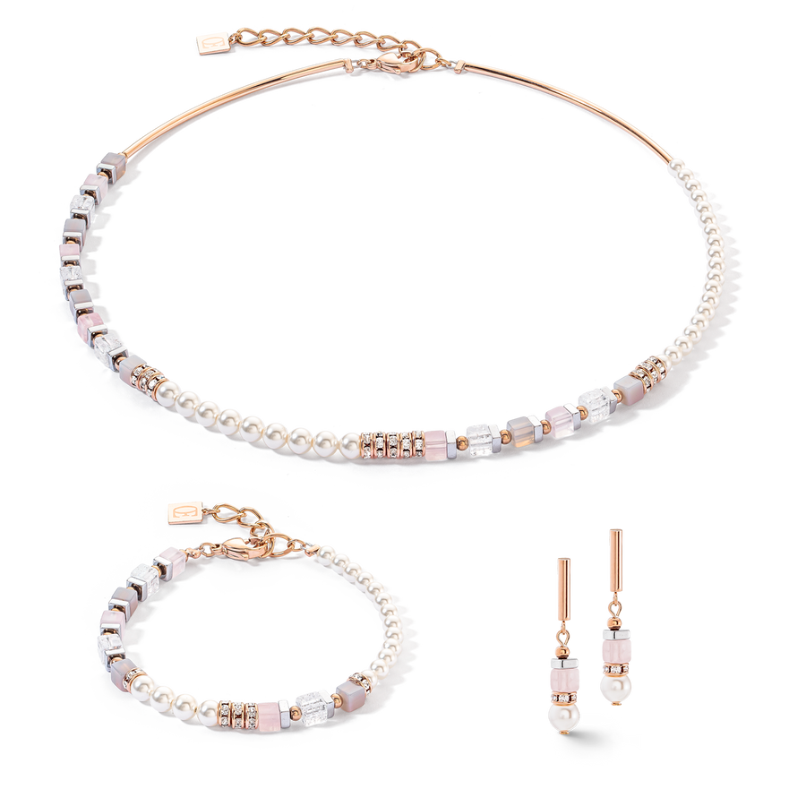 Precious Fusion Offset necklace rose gold-ice pink