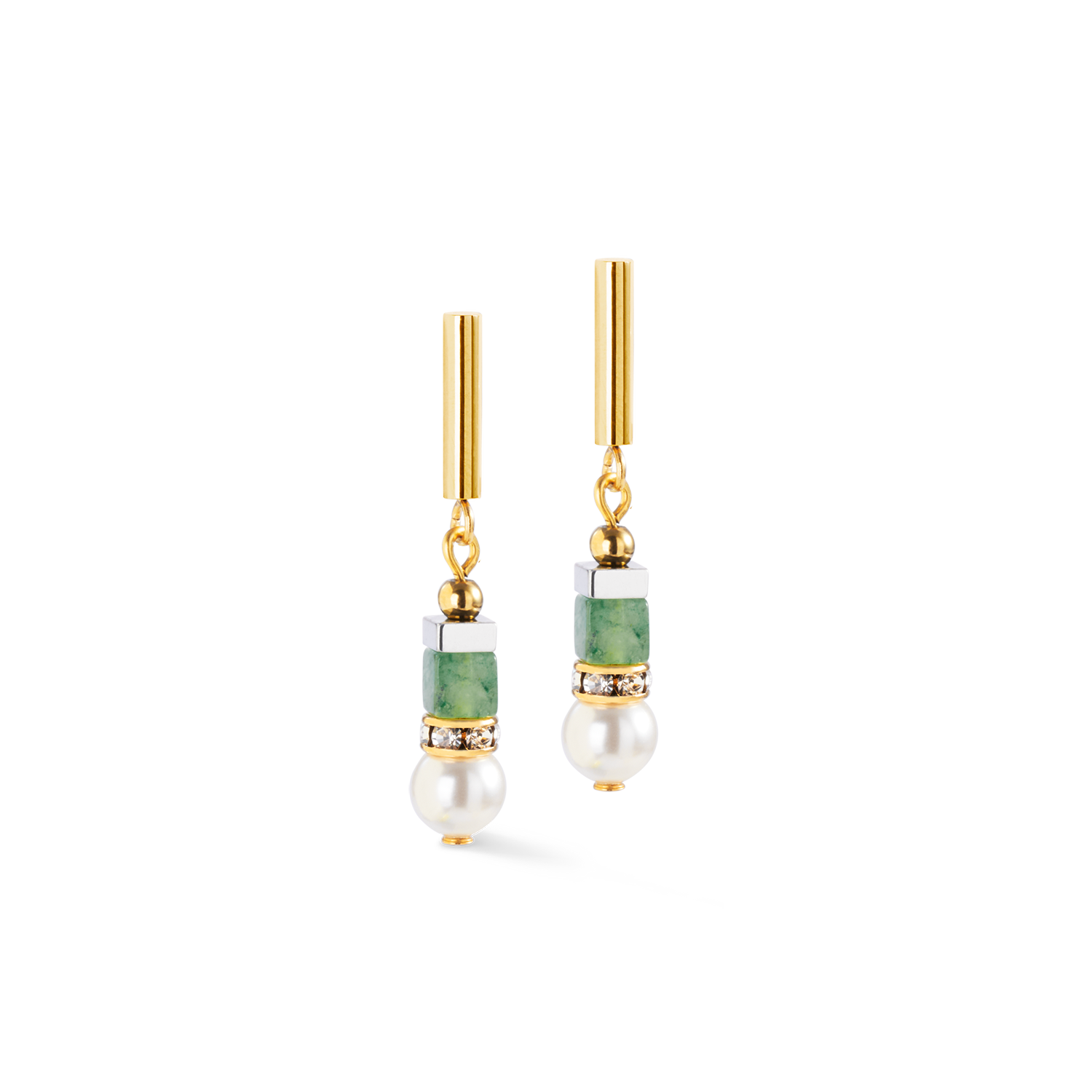 Precious Fusion Offset earrings gold-green