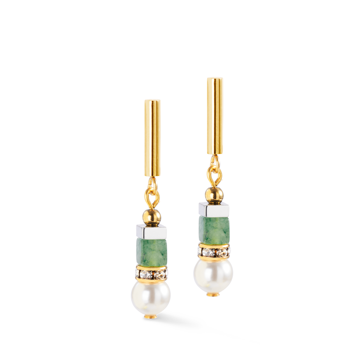 Precious Fusion Offset earrings gold-green