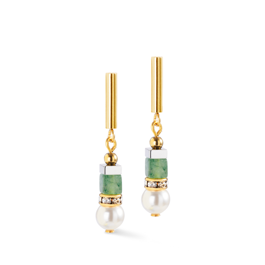 Precious Fusion Offset earrings gold-green