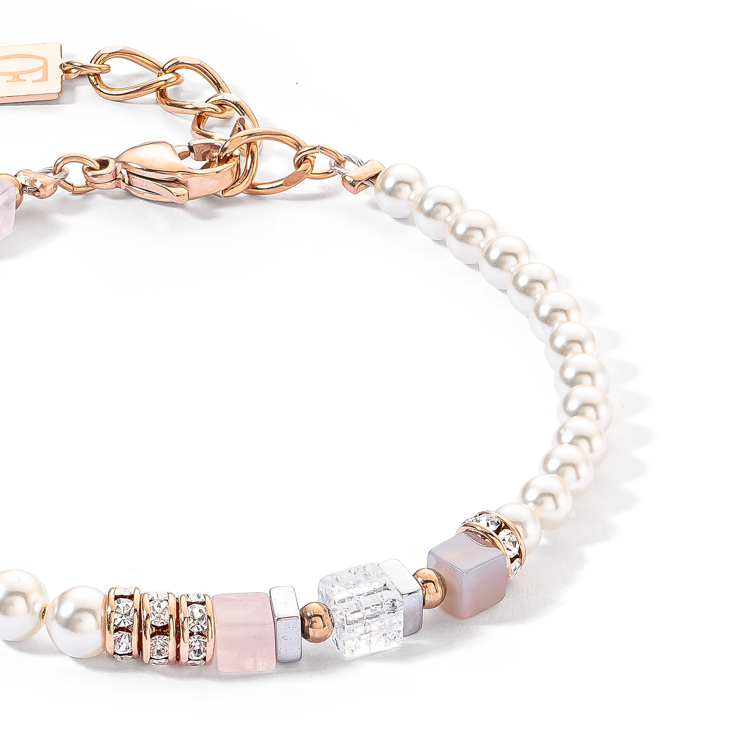 Precious Fusion Offset bracelet rose gold-ice pink