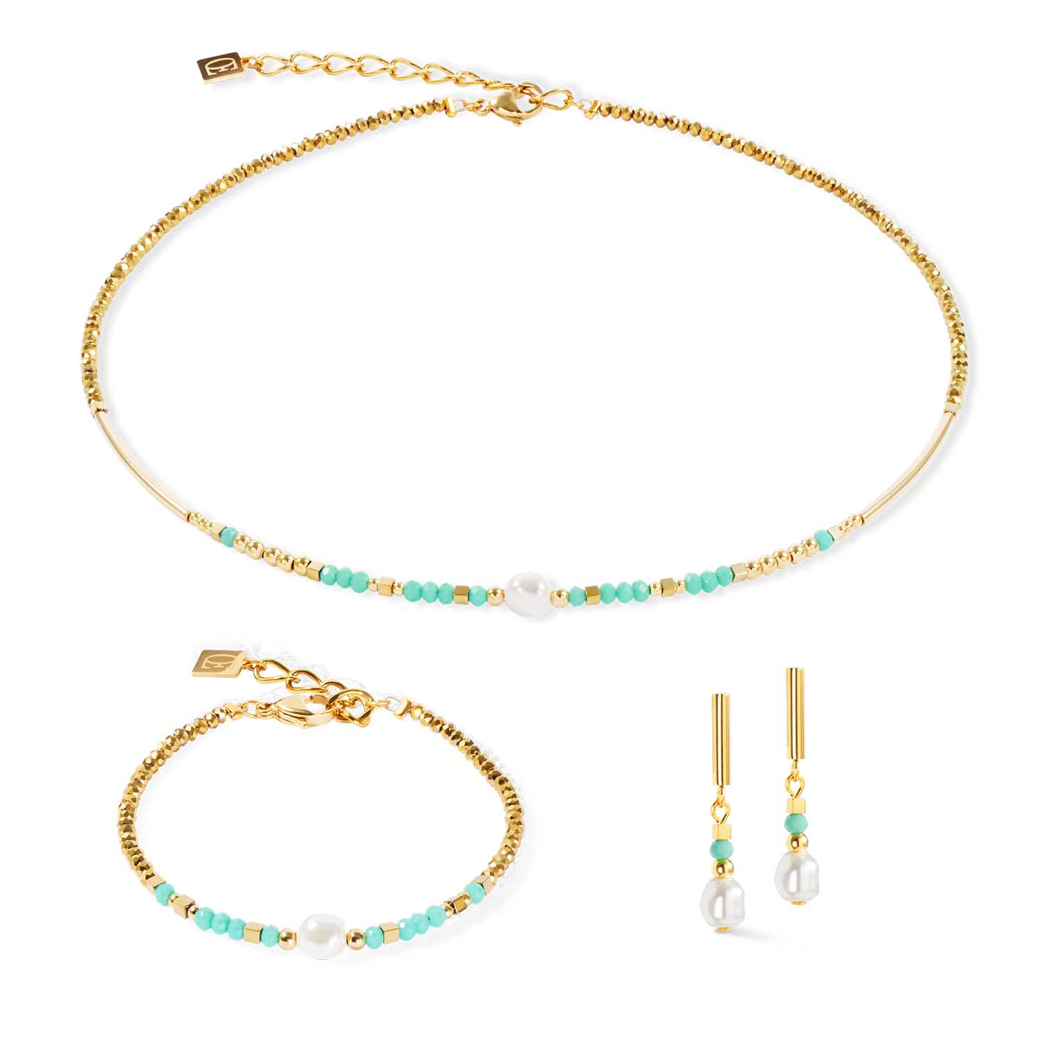 Necklace Lagoon Pearl gold-mint