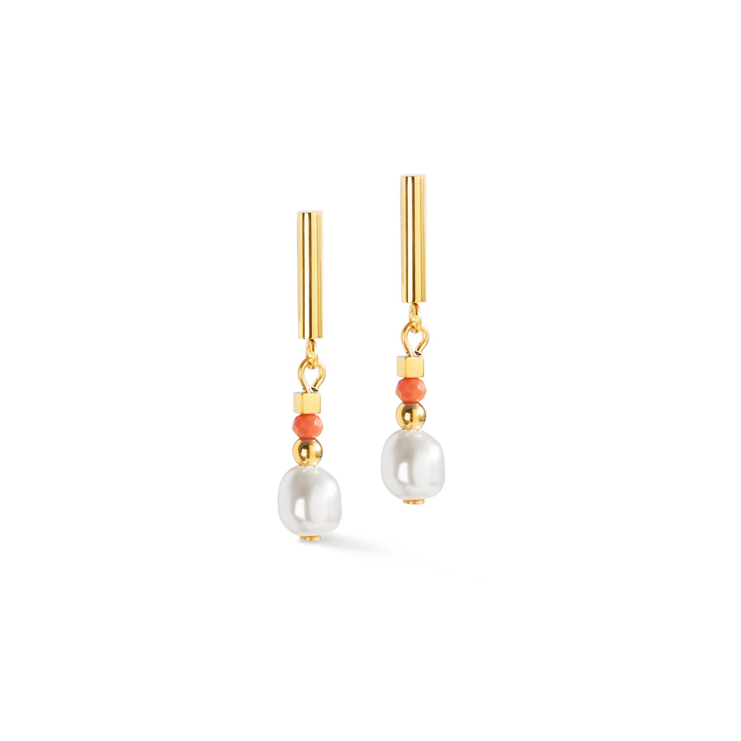 Earrings Sunset Pearl gold-coral