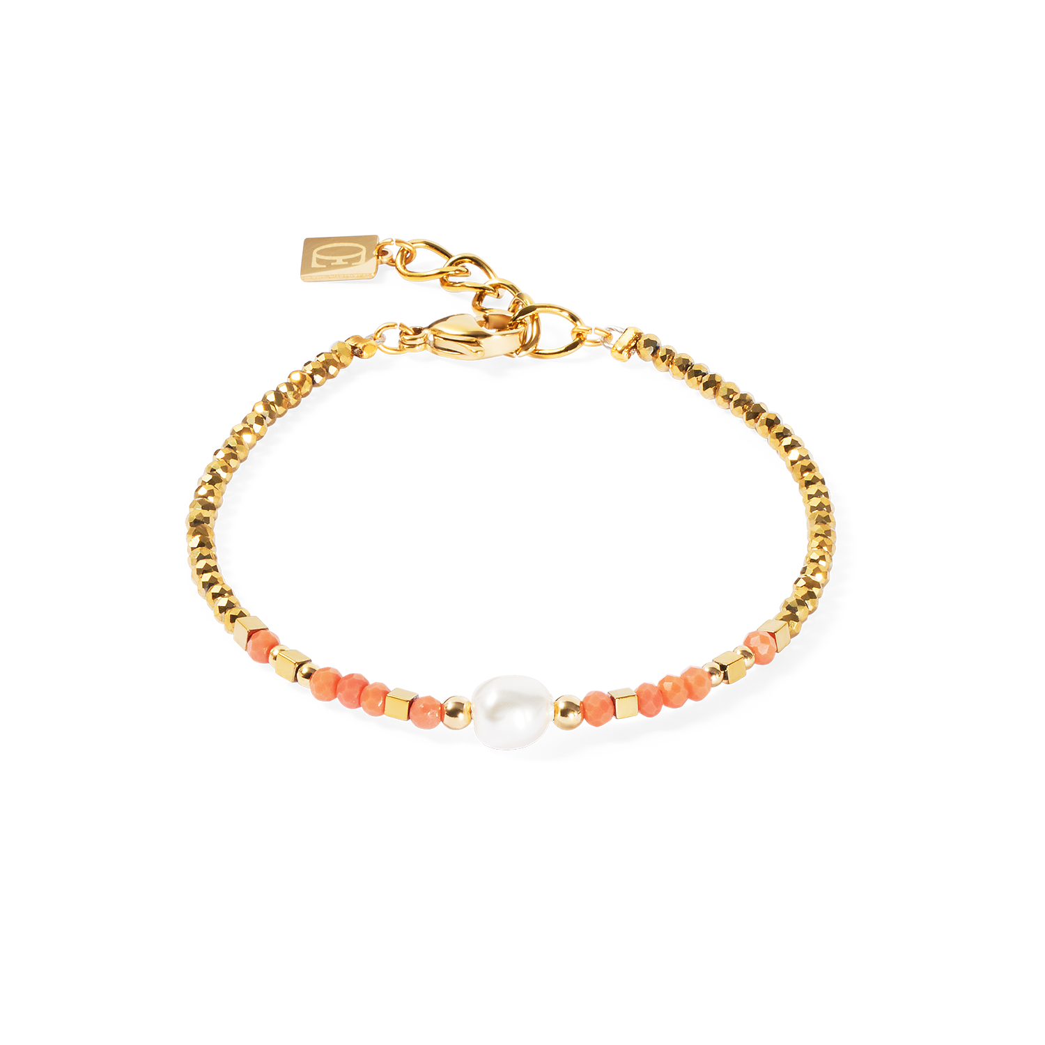 Bracelet Sunset Pearl gold-coral