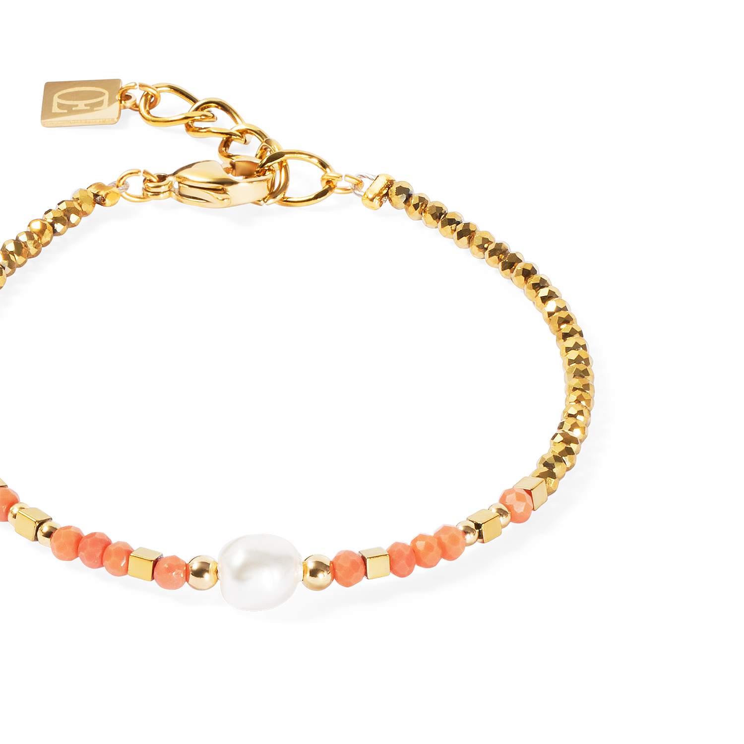 Bracelet Sunset Pearl gold-coral