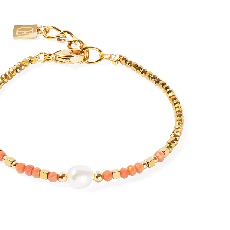 Bracelet Sunset Pearl gold-coral