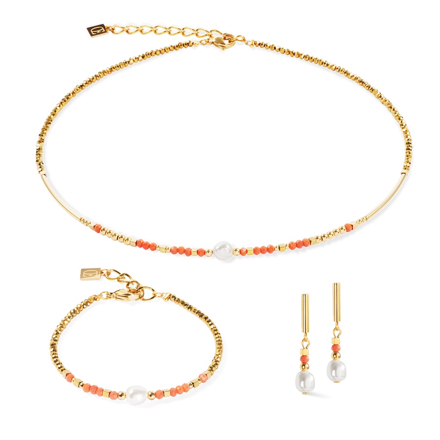 Bracelet Sunset Pearl gold-coral