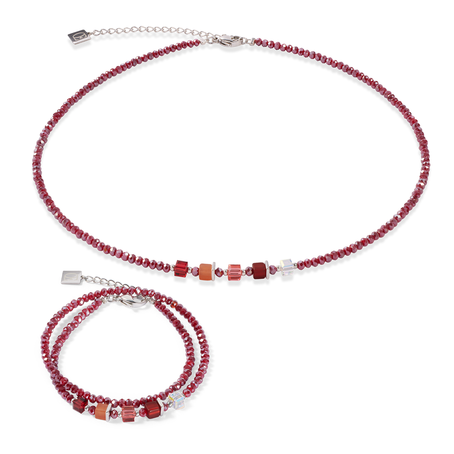 Joyful Colours Update Necklace silver-red