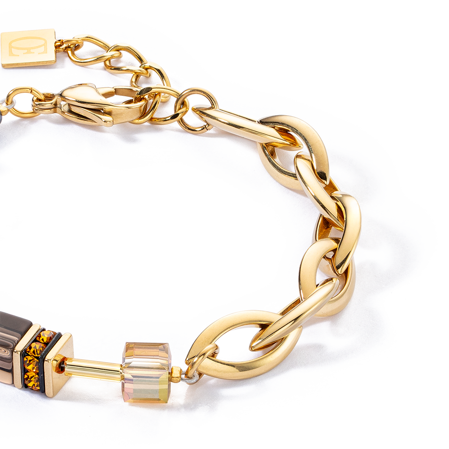 GeoCUBE® Chunky Chain bracelet gold-brown