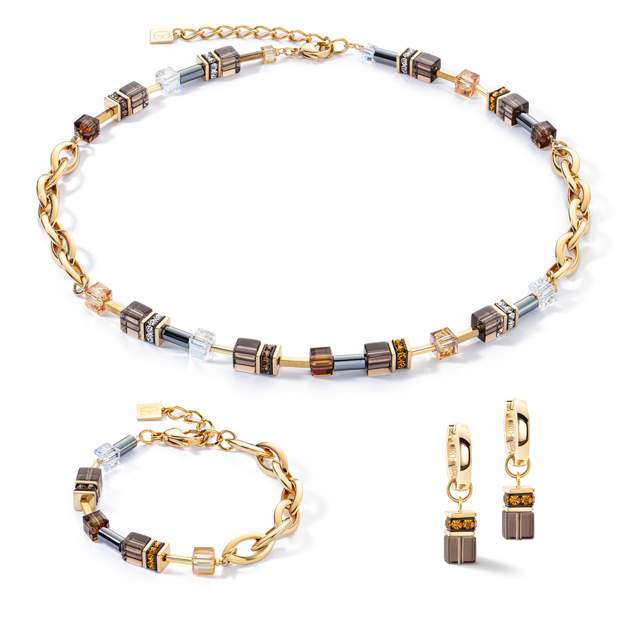 GeoCUBE® Chunky Chain bracelet gold-brown