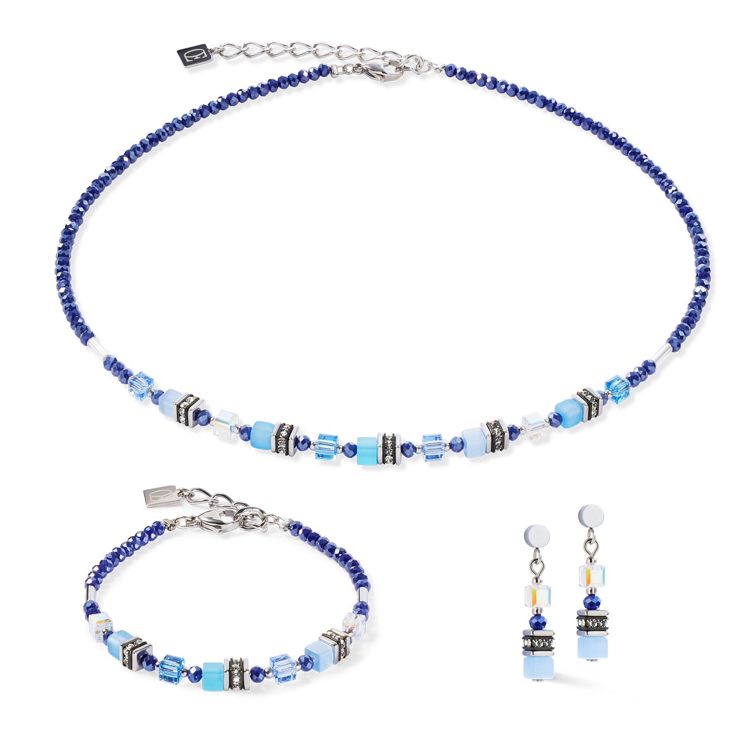 Necklace Mini Cubes blue