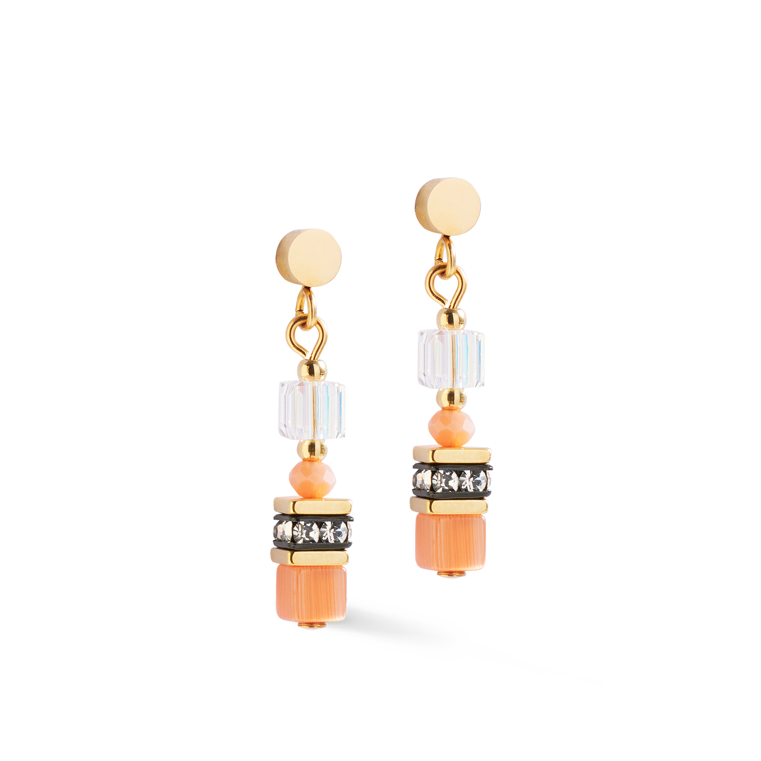 Earrings Mini Cubes orange