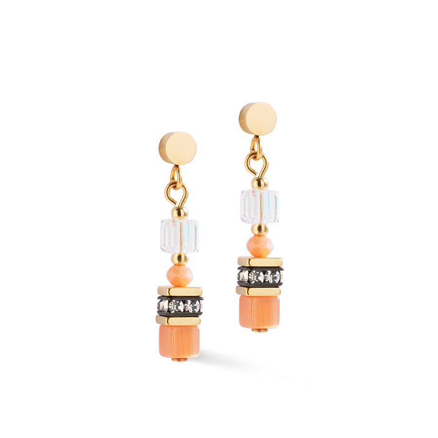 Earrings Mini Cubes orange