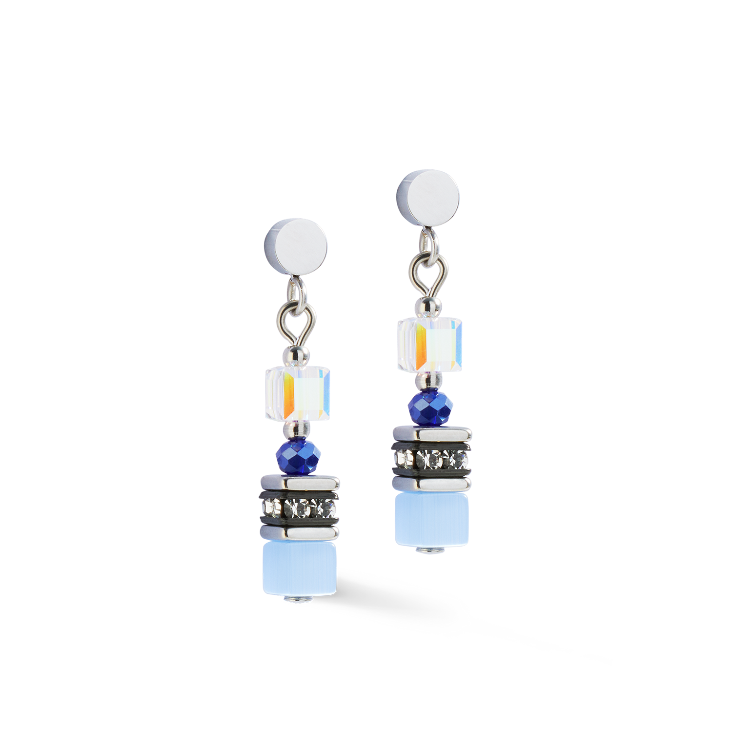 Earrings Mini Cubes blue