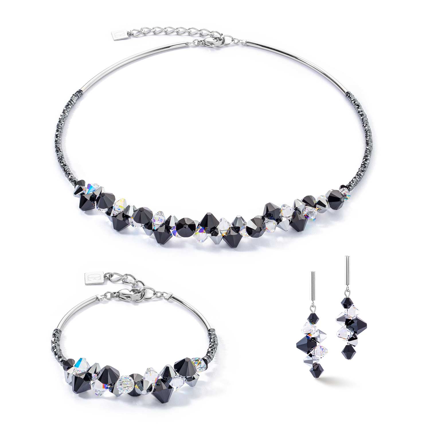 Dancing Crystals Update bracelet silver-black