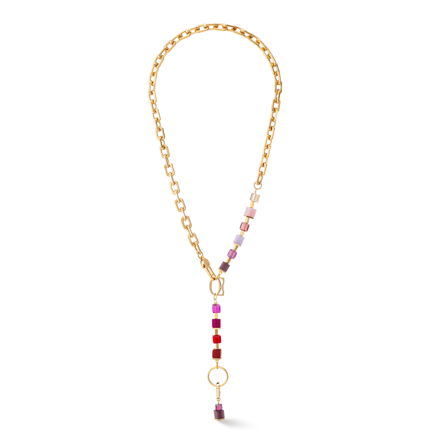 Necklace Cube Fusion Charm gold-red