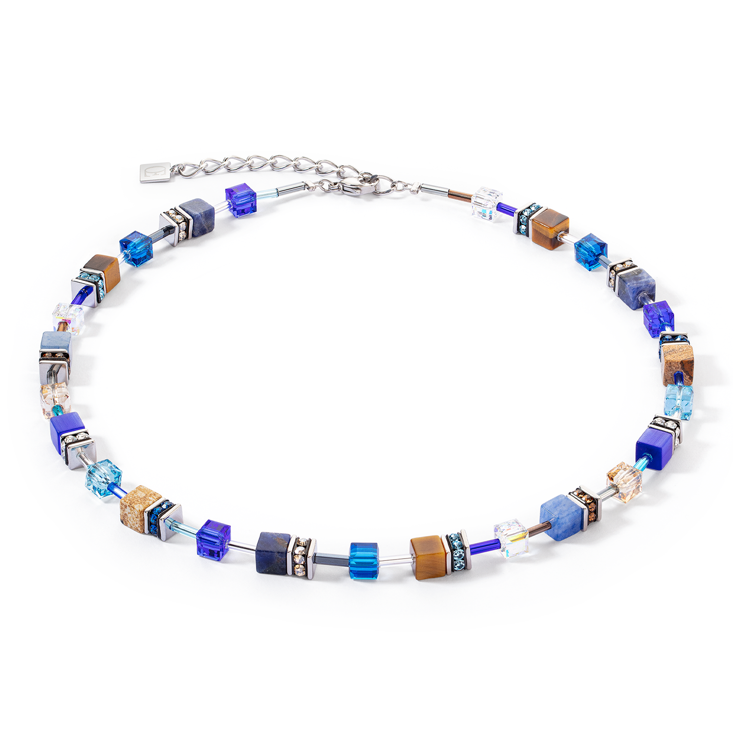 GeoCUBE® Iconic Precious necklace blue-brown