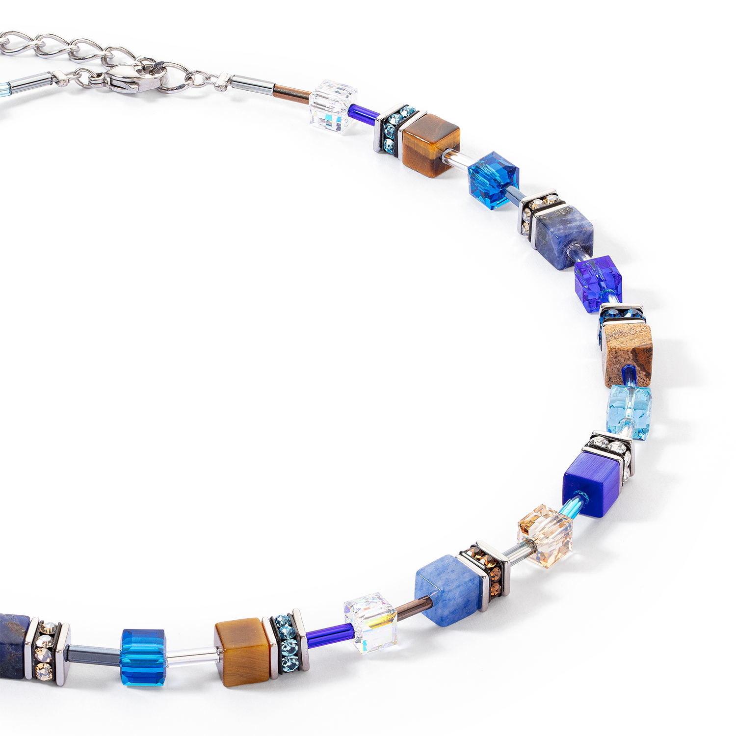 GeoCUBE® Iconic Precious necklace blue-brown