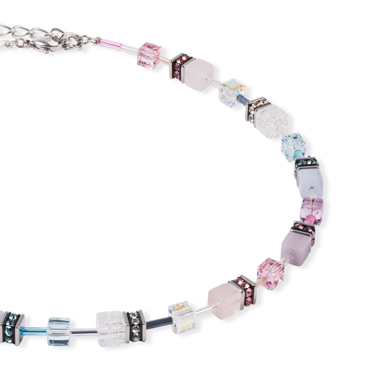 GeoCUBE® Iconic Precious necklace pink-lilac