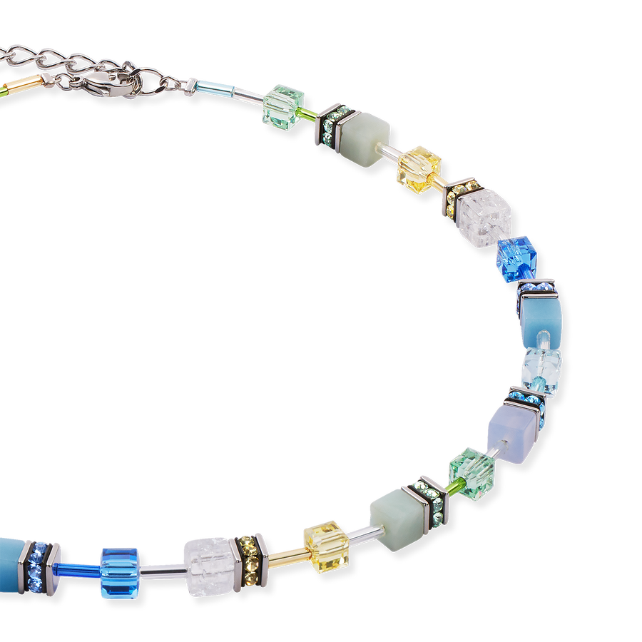 GeoCUBE® Iconic Precious necklace aqua-green