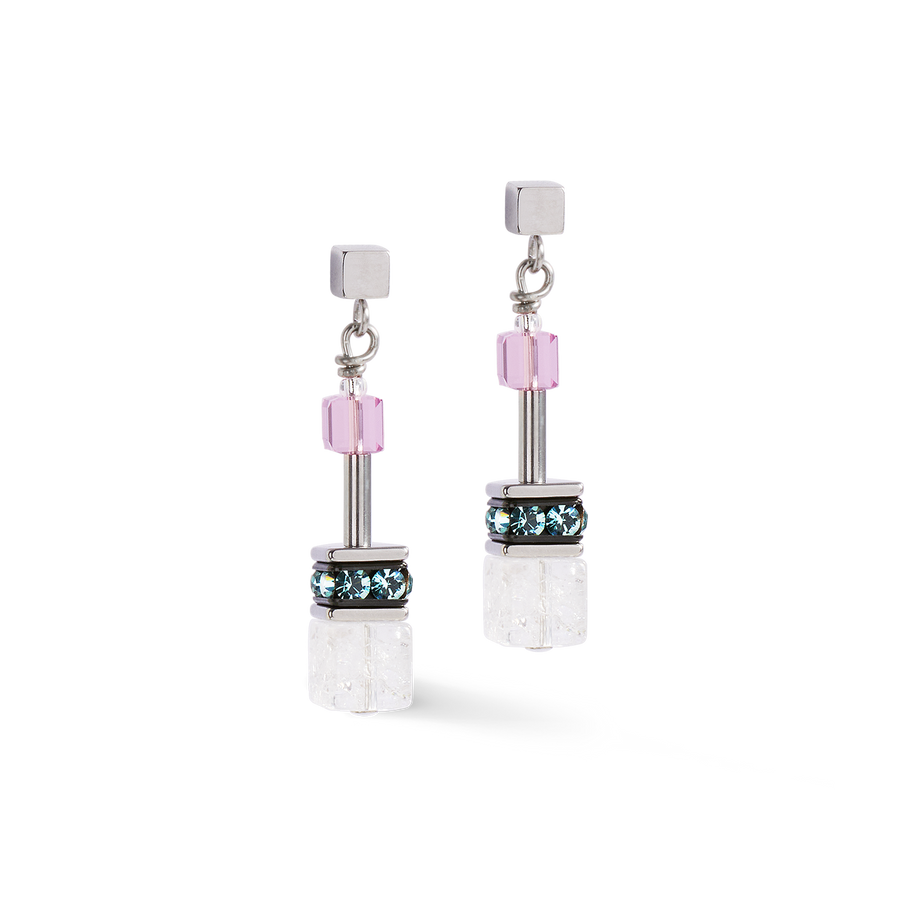 GeoCUBE® Iconic Precious earrings pink-lilac